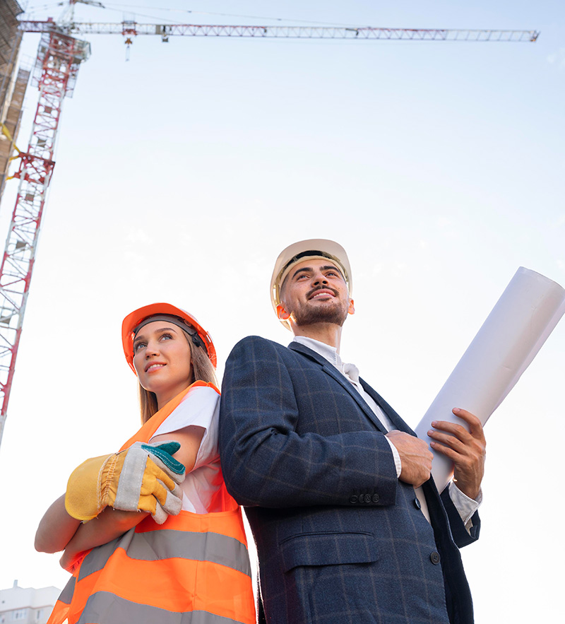 Fachleute auf einer Baustelle